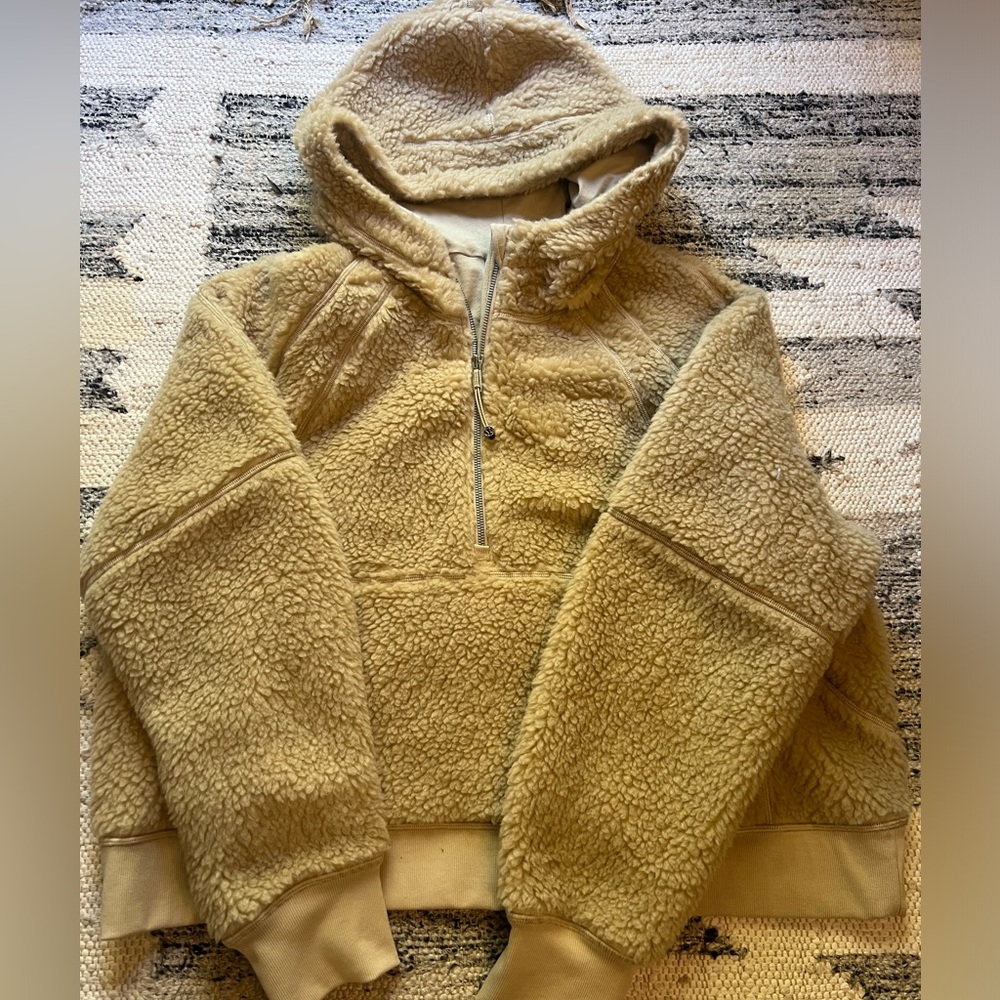 Lululemon Sherpa Half Zip Pullover Hoodie Trench LG/XLG